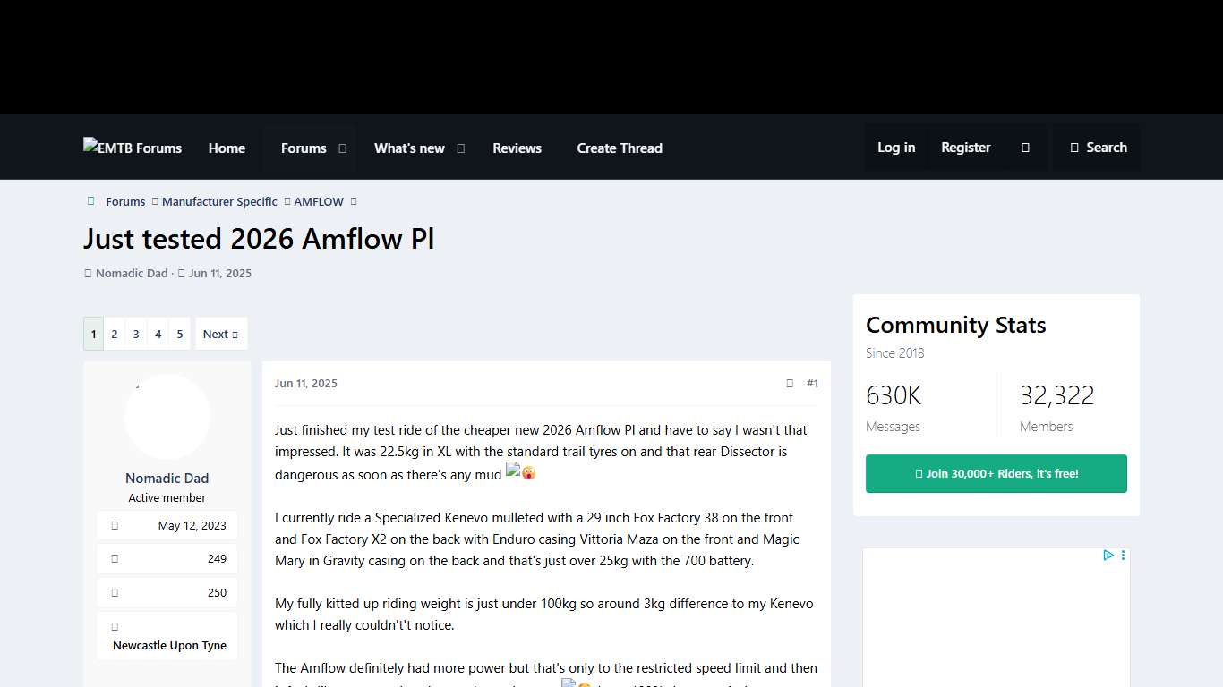 Just tested 2026 Amflow Pl | EMTB Forums