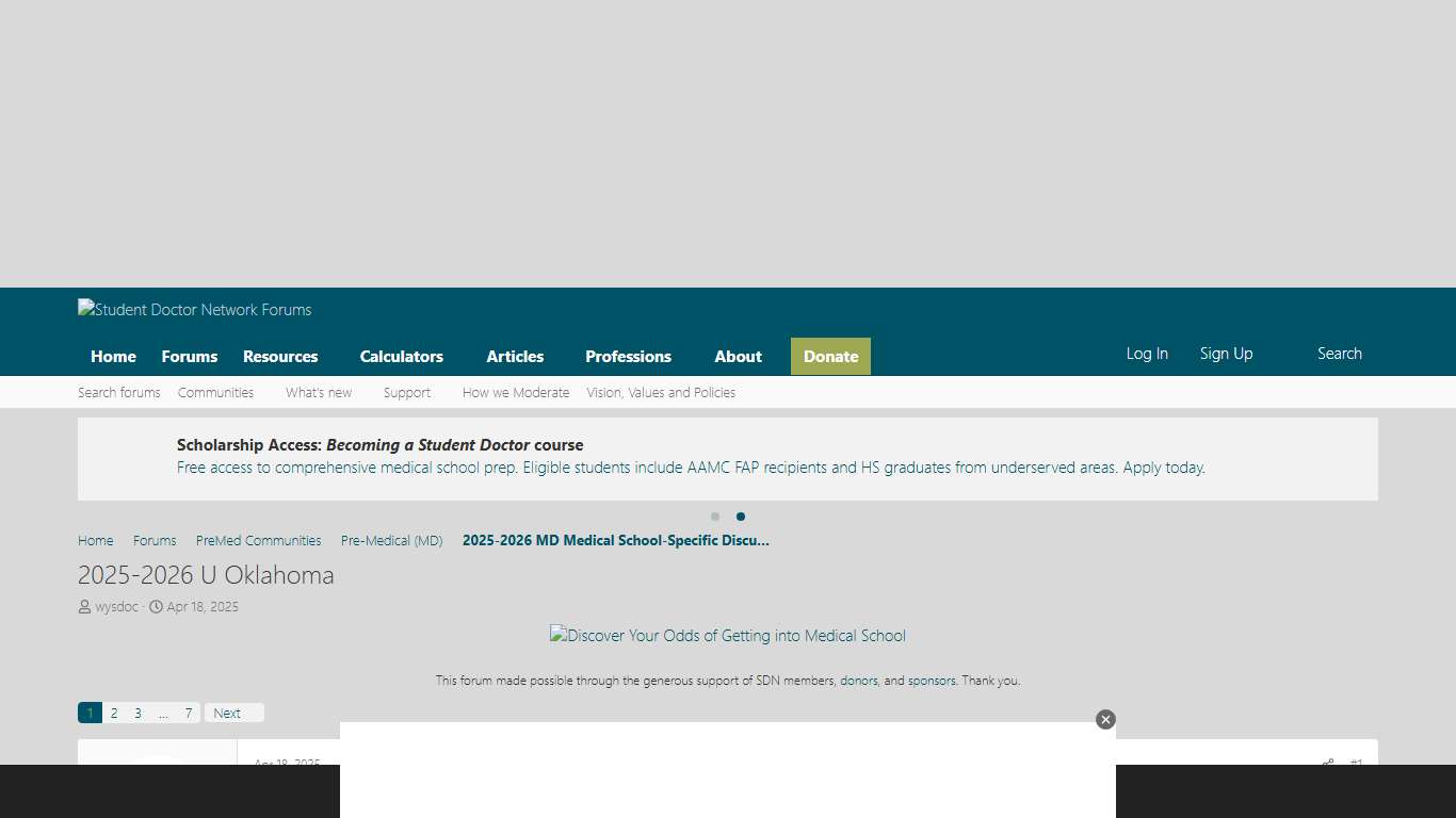 2025-2026 U Oklahoma | Student Doctor Network Forums